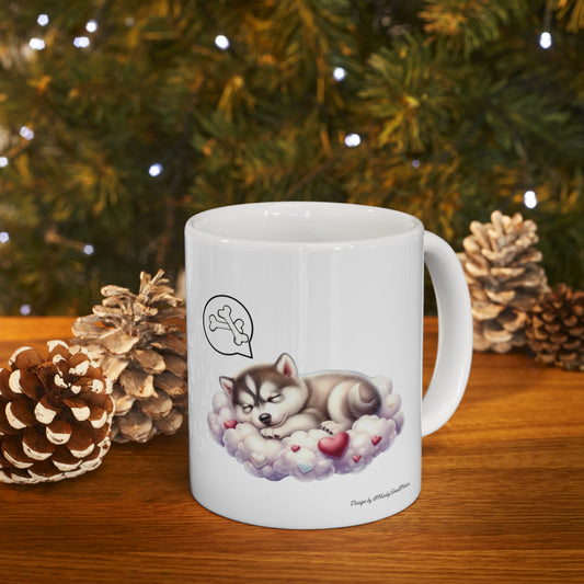 Dog Mug - Husky Puppy Sleeping Mug, 11oz (3)