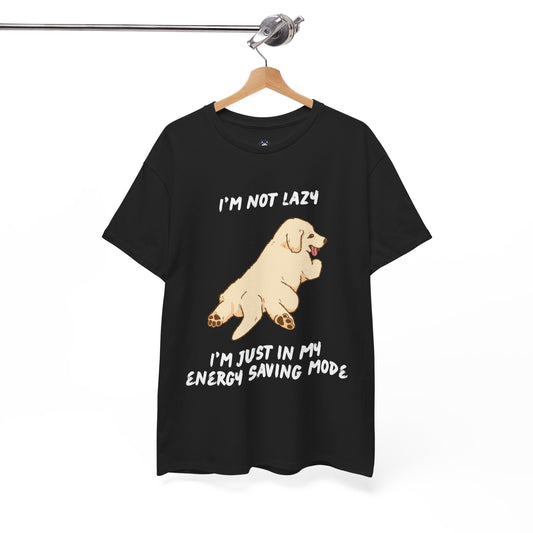 "I'm not lazy, I'm just in my energy saving mode" Golden Retriever T-shirt, Funny Golden Retriever T-shirt, T-shirt For Golden Retriever Lovers, Unisex Cotton Tee.