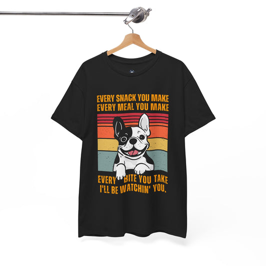 I'll Be Watchin' You, Funny French Bulldog T-shirt, Funny Frenchie T-shirt.(1) - Unisex Cotton Tee