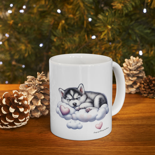 Dog Mug - Husky Puppy Sleeping Mug, 11oz (1)