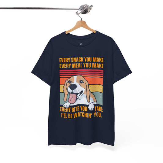 "I'll be watchin' you." Funny Beagle T-shirt, T-shirt For Beagle Lovers, Beagle Owner T-shirt, Gift for the Beagle Owner, Unisex Cotton Tee