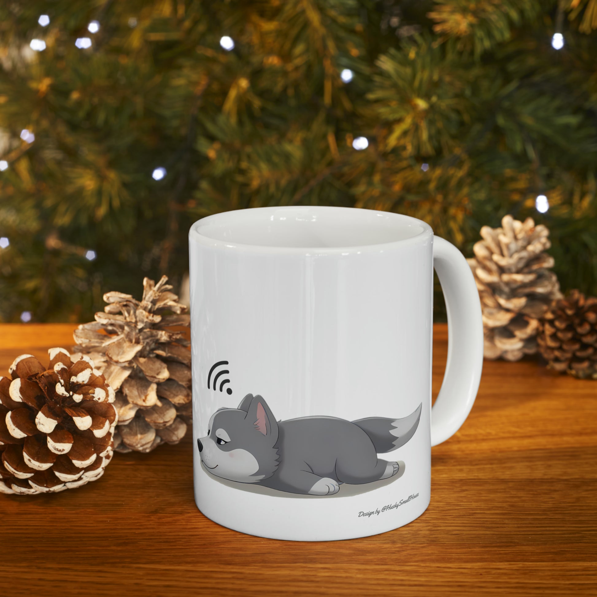 Lazy Husky Dog Mug Gift Christmas