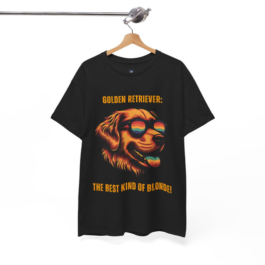 "Golden Retriever: The Best Kind of Blonde!" T-shirt, Funny Golden Retriever T-shirt, T-shirt For Golden Retriever Lovers, T-shirt Gift For The Golden Retriever Owner, Unisex Cotton Tee.