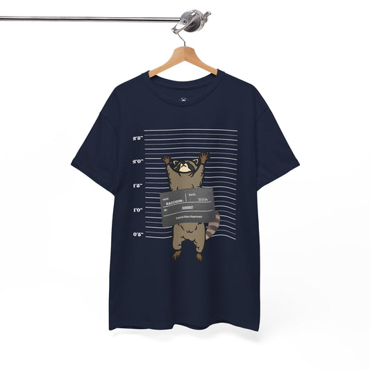 Raccoon x Guilty, Funny Animal T-shirt, Unisex Cotton Tee.