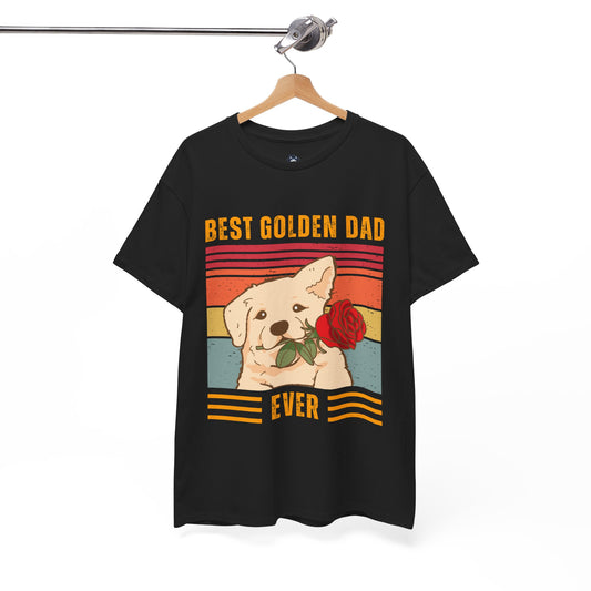 Best Golden Dad Ever T-shirt, Funny Golden Retriever T-shirt, T-shirt For Golden Retriever Lovers, Unisex Cotton Tee.