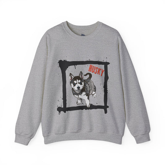 "HUSKY" Sweatshirt, Sweatshirt For Siberian Husky Lovers, Siberian Husky Owner Sweatshirt, Unisex Blend™ Crewneck Sweatshirt.