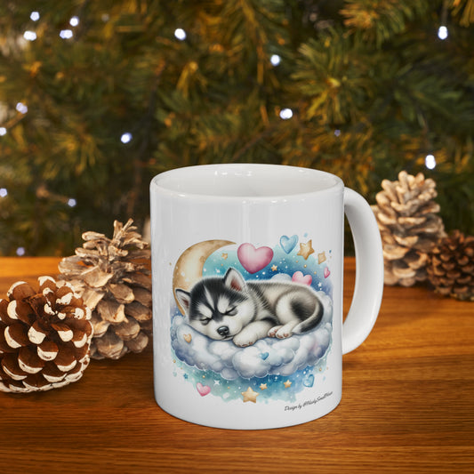 Dog Mug - Husky Puppy Sleeping Mug, 11oz (4)