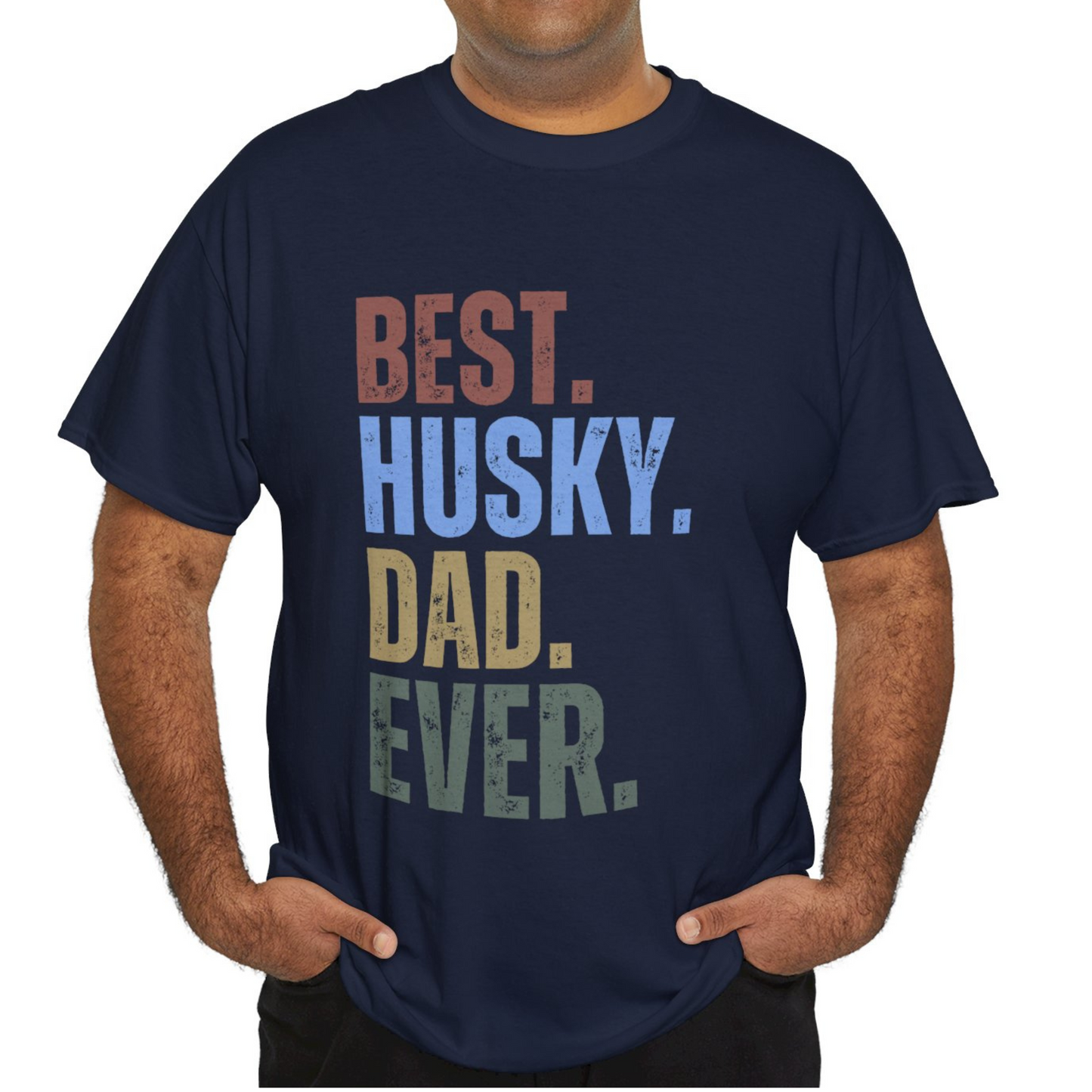 "BEST HUSKY DAD EVER" T-shirt, Funny Husky T-shirt, T-shirt For Siberian Husky Lovers, Siberian Husky Dad T-Shirt, Unisex Cotton Tee.